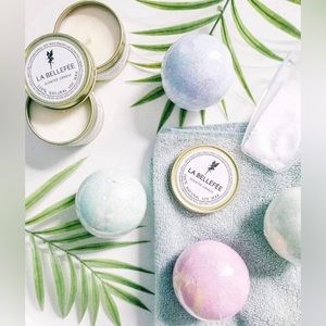 LA BELLEFÉE Organic Bath Bombs and Scented Candles Set
